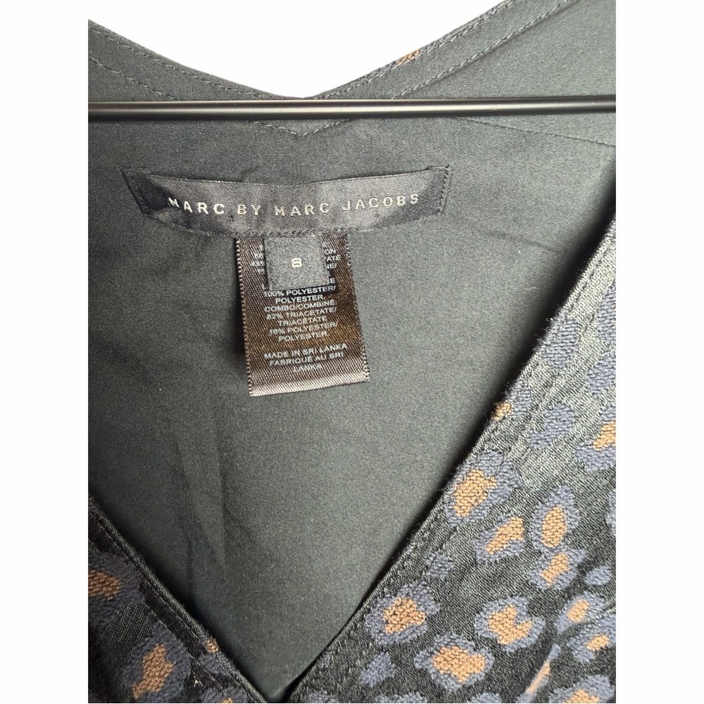 Marc by Marc Jacobs Animal Print Wrap Dress Sz 8 Sleeveless Midi Cocktail Work - Picture 8 of 12